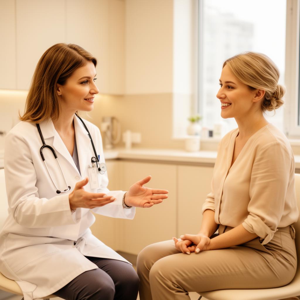 Surgeon reviewing a patient's case in a clinical setting